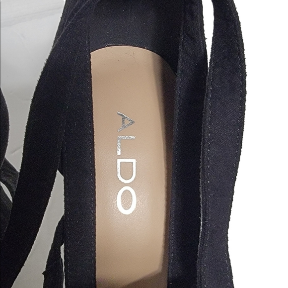 ALDO "UNELILIAN" Womans' Black Suede Stiletto Heels Lace Up Sexy Size 7.5 - Picture 6 of 7